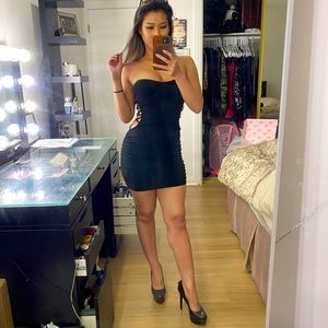 Foreign Exchange Cut-Out Black Bodycon In Small